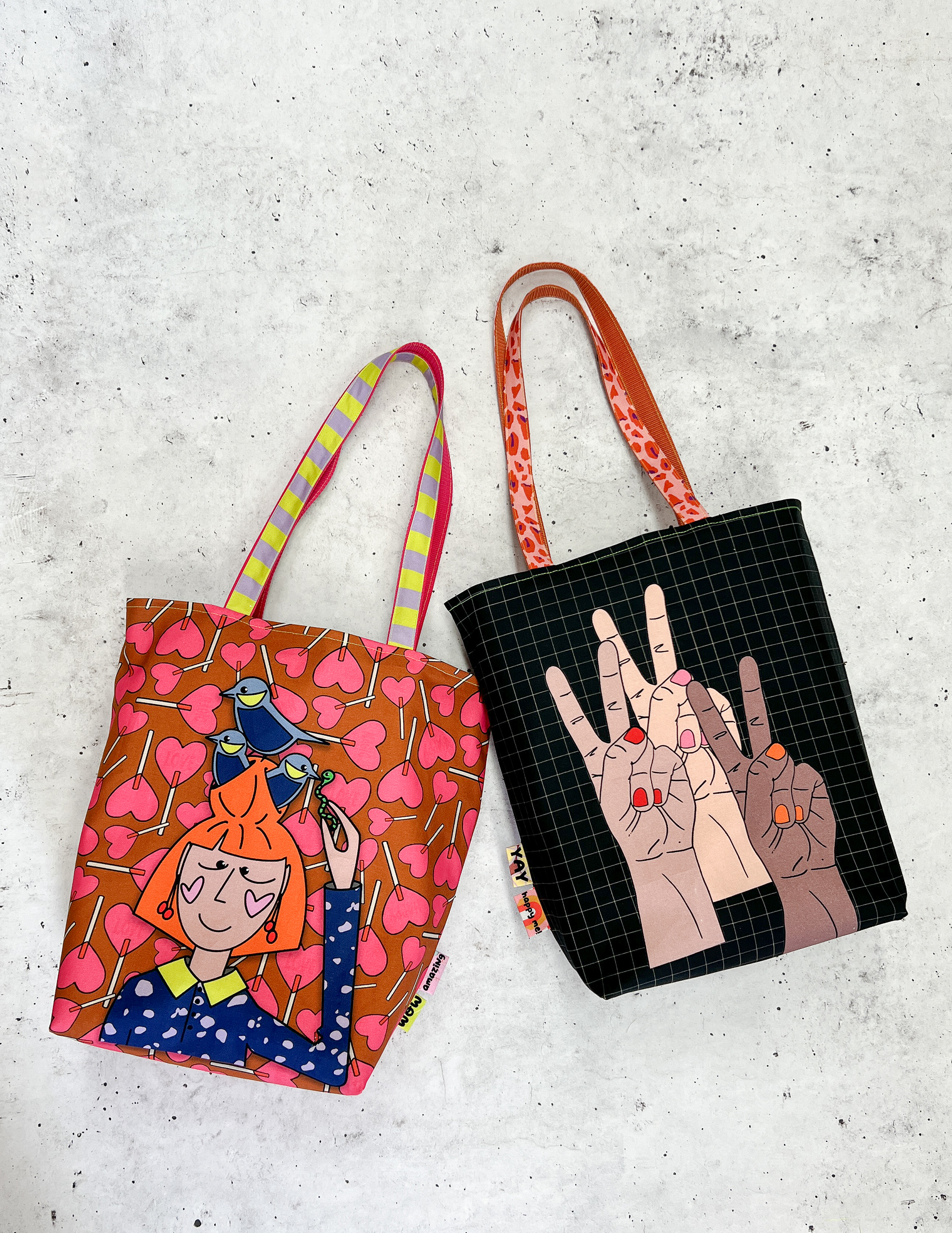 Bag in Town Taschenpanel  Cherry Picking Frau Lolly  & Peace Hands