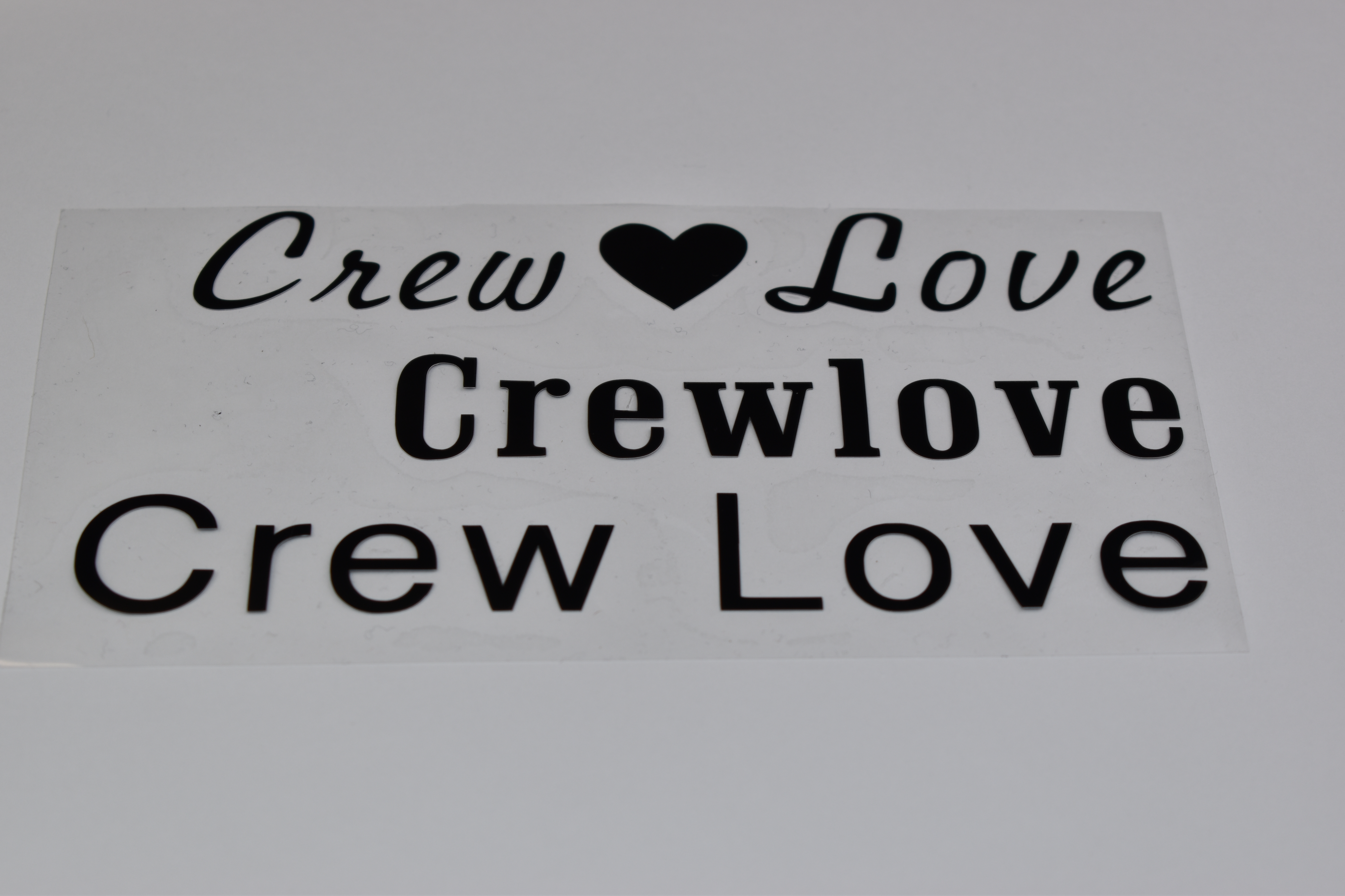 Bügelbild Crew Love Schwarz