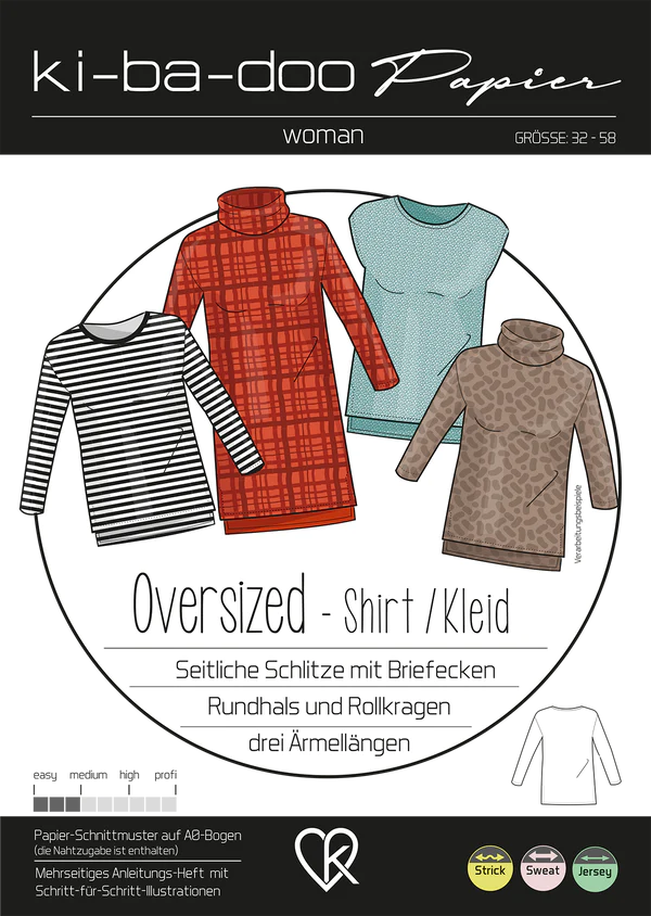Basic Oversized Kleid/Shirt Schnittmuster Kibadoo 