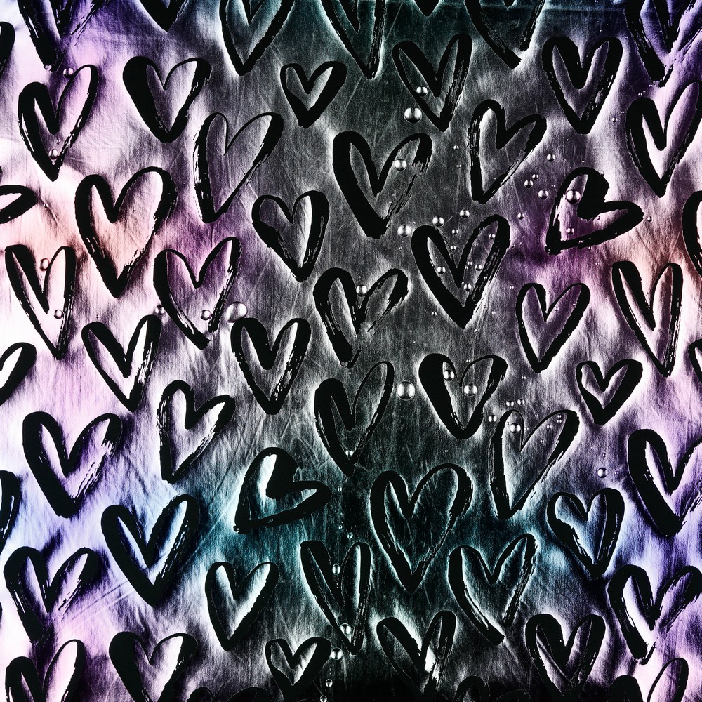 Jackenstoff Waterrepellent Silver Heart 