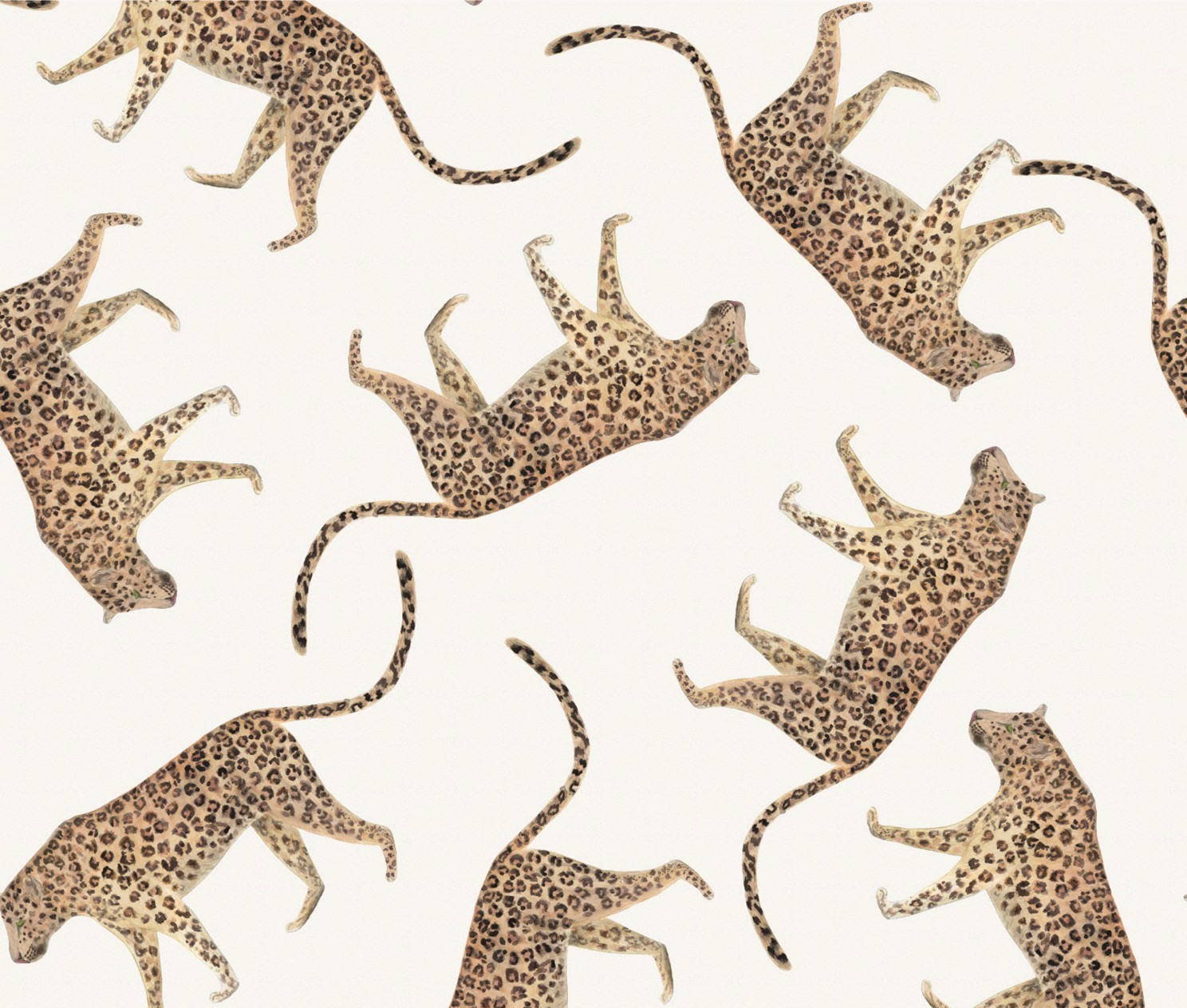 Baumwolljersey Leopard auf Ecru