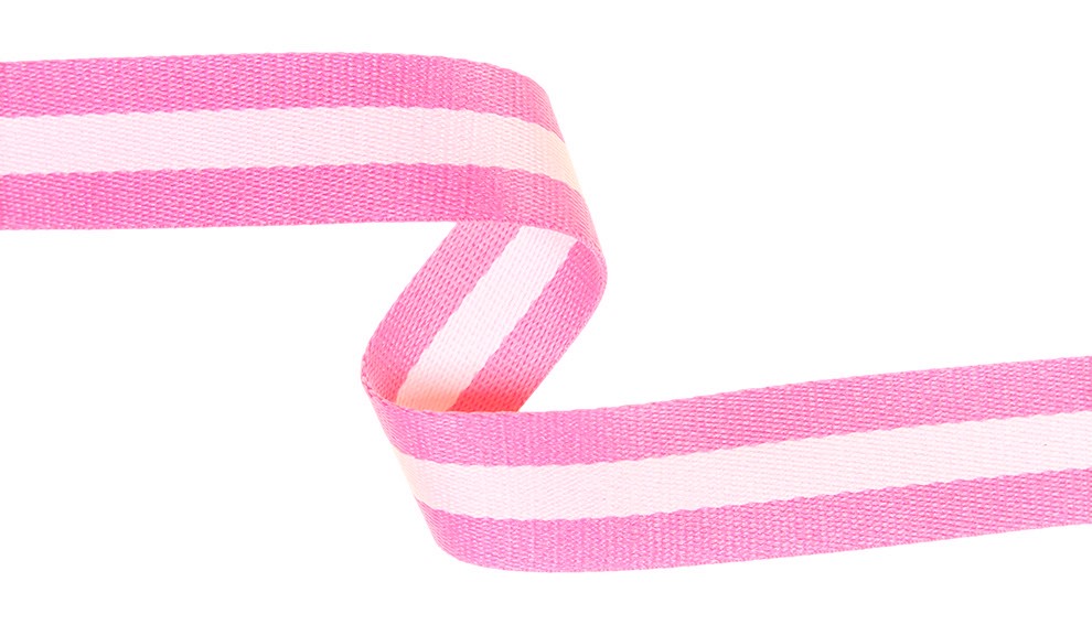 Gurtband Stripes Rosa und Weiß 30mm