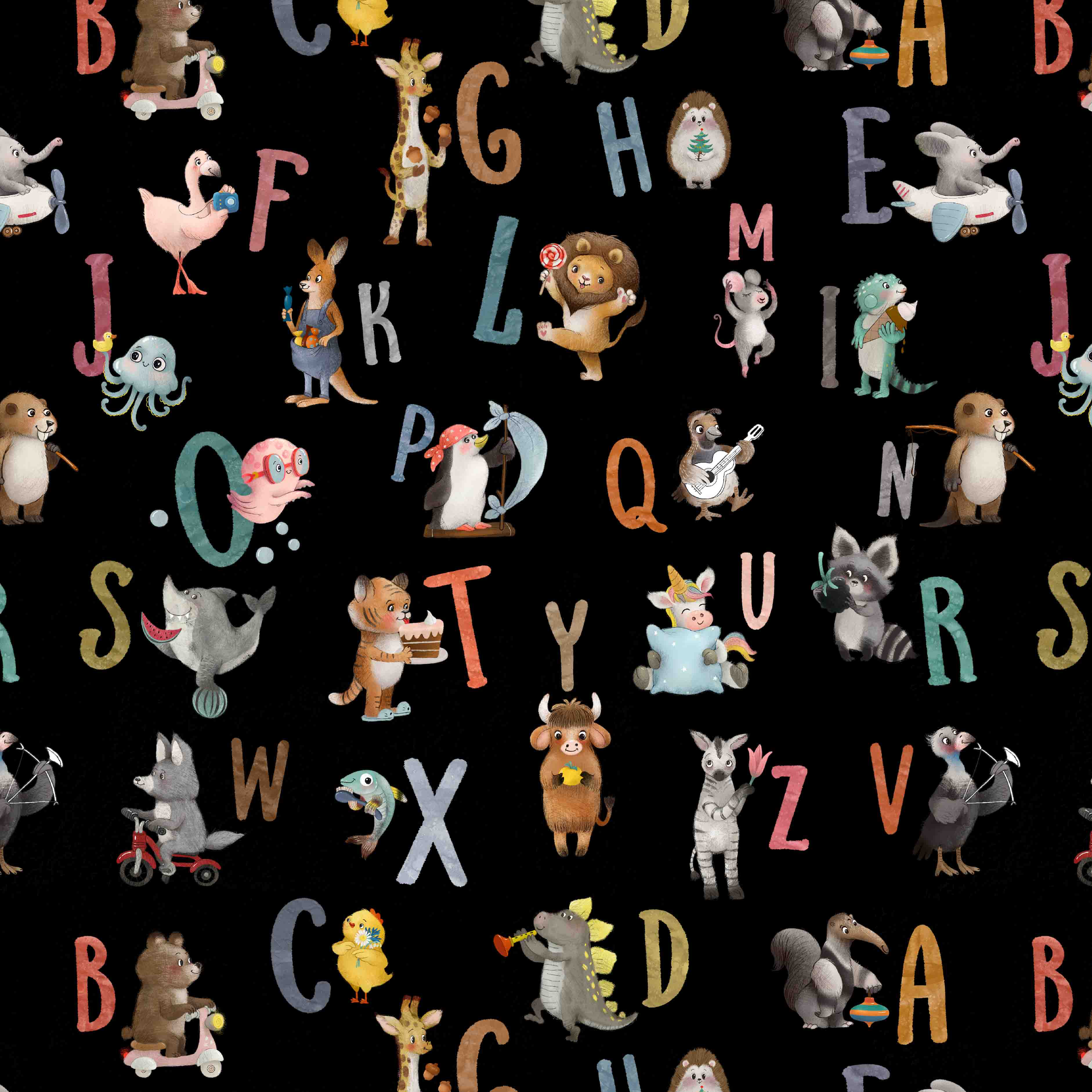 Bio Baumwoll Popeline Buchstaben ABC